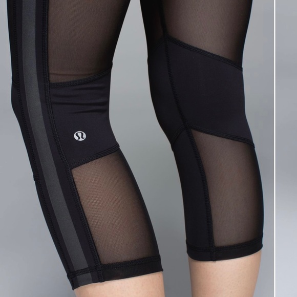 Lululemon Mesh With Me Crop with Reflective Detail - Picture 2 of 3